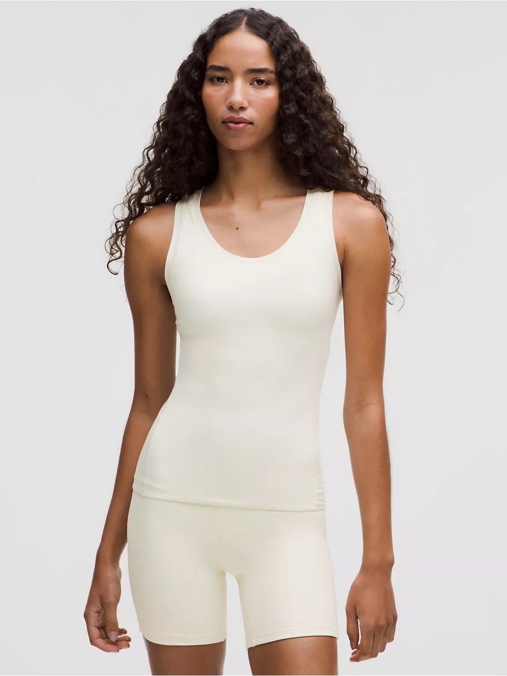 Lululemon Wundermost Ultra Soft Nulu Scoop Neck Tank in Light Ivory White